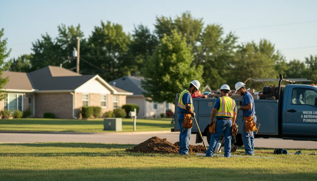 Residential water line and bathroom plumbing service in Mansfield, LA